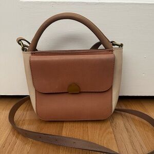 Madewell L84811 Women’s Two Tone Leather The Mini Abroad Crossbody Bag